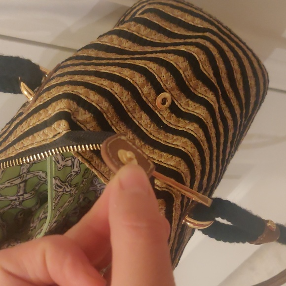 Eric Javits New YorkNautical Braid Squishee straw two tone Handbag - Picture 5 of 14